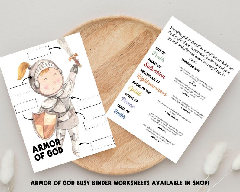 Armor of God Printable Bible Verse Wall Art for Kids | Christian ...