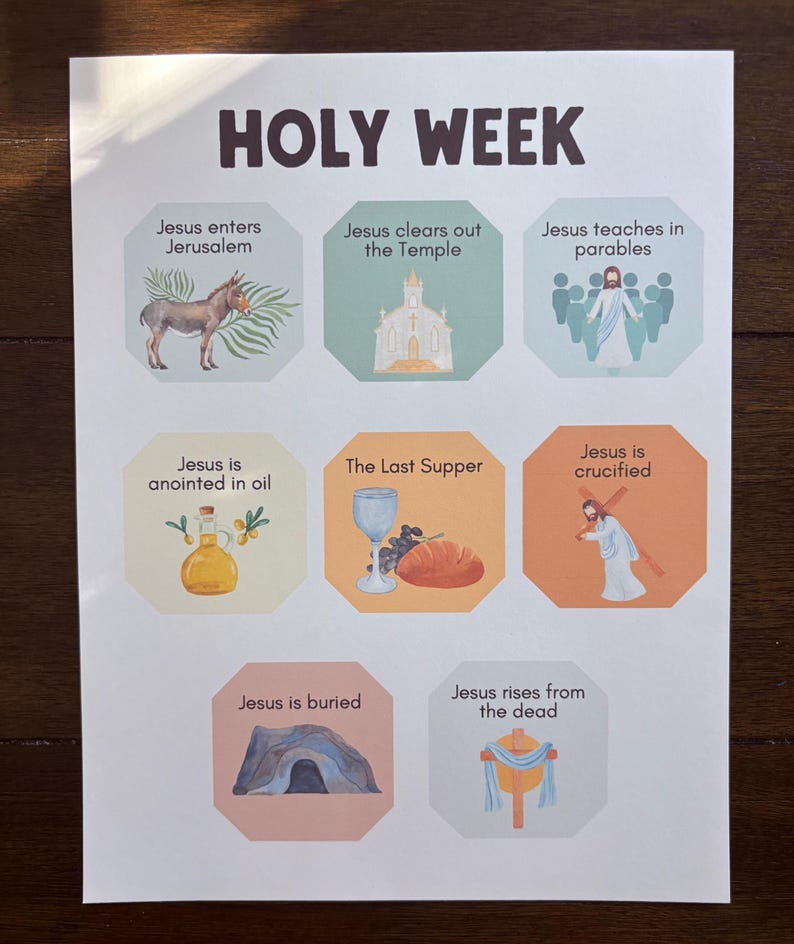 Holy Week Countdown Printable for Kids | Toddler Bible Busy Book Easter ...