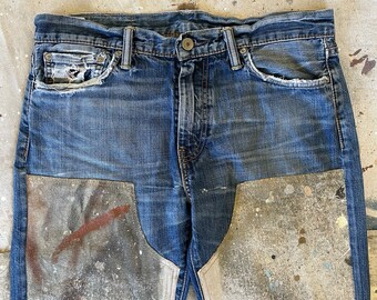 Knee Patch Jeans - Etsy