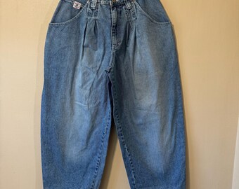 Waist: 32” Vintage Y2K/90s Epic Vision Baggy Pleated Barrel Leg Jeans Denim