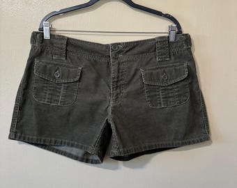 Waist: 36” / 33” Vintage 2004 Green Microcorduroy Mini Shorts