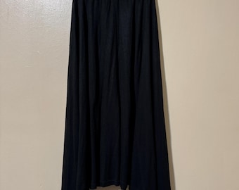 Waist: 26-32” Size Medium Vintage Topics California 70s/80s Black Ribbed Asymetrical Fairy Skirt Acrylic