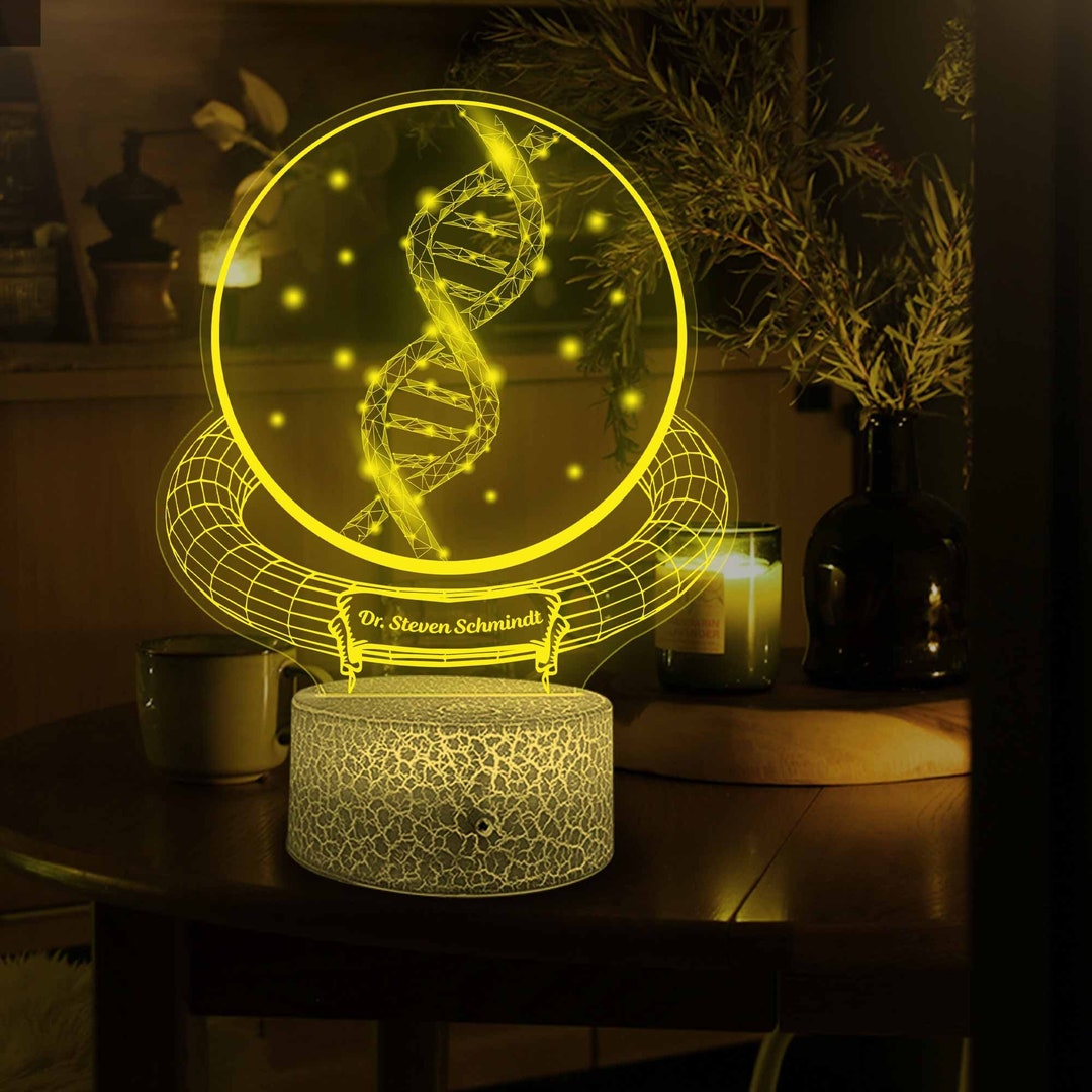 Custom Name DNA Desk Lamp Biology Science Gift Microbiology Etsy