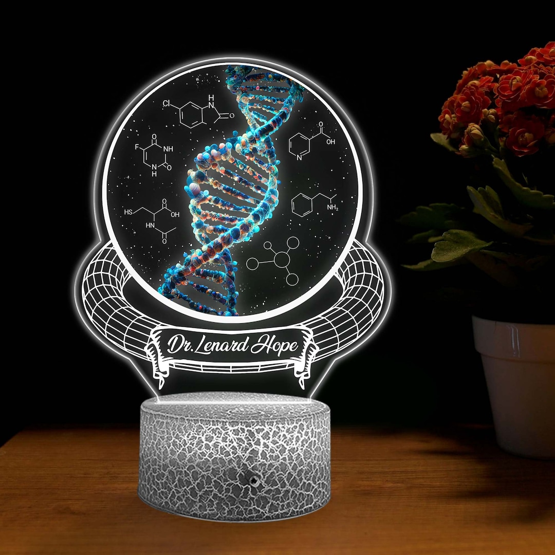 Custom DNA Desk Lamp Biology Science Gift Microbiology Etsy