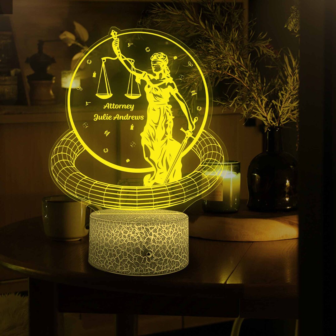 Custom Name Attorney Lawyer 3D Lamp Lawyer Gift Night Light Etsy