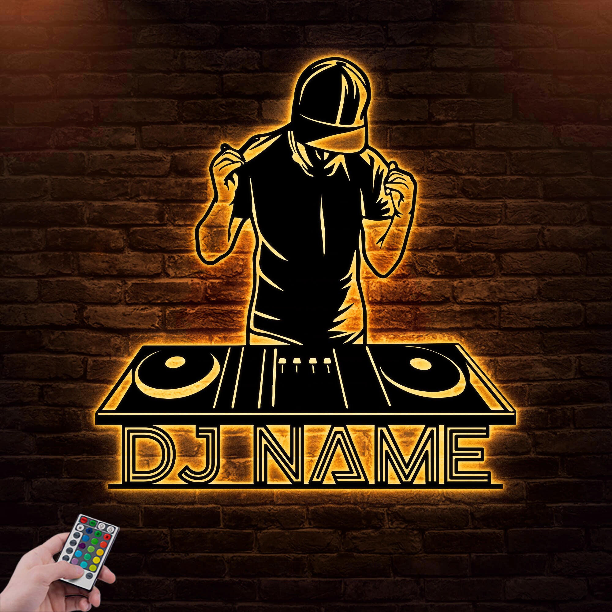 custom-name-dj-player-metal-sign-with-led-lights-dj-led-sign-etsy
