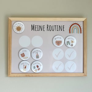 Routinetafel für Kinder | 40 x 30cm | tägliche Aufgabe | Kinder-Checkliste | Kindertagesablauf | Routineplan | Abendroutine/Morgenroutine