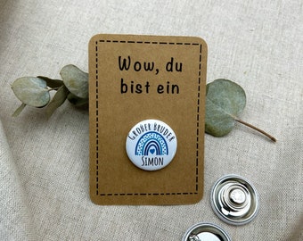 Anstecker großer Bruder | Personalisiert | Magnet & Anstecknadel | Button größer Bruder | Geschenk zur Geburt | 32mm | Geschwister