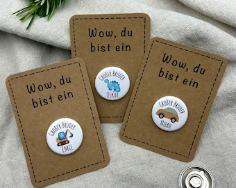 Anstecker großer Bruder | Jungs | Personalisiert | Magnet & Anstecknadel | Button größer Bruder | Geschenk zur Geburt | 32mm | Geschwister