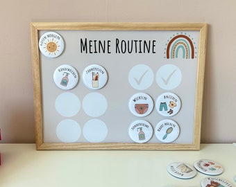 Routine board for children | 40x30cm | daily task | Children's checklist | Children's daily routine | Routine plan | Evening routine/morning routine
