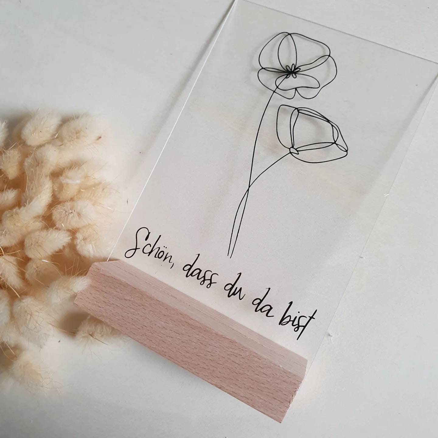 Acrylschild Mit Holzständer – 12,7 X 17,8 Cm, Transparent, Für Hochzeiten, Empfang & Tischdekoration