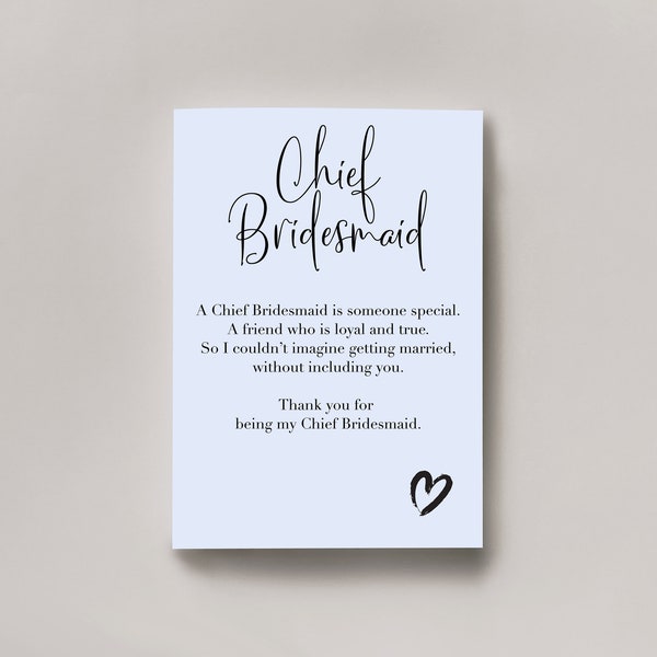 Chief Bridesmaid thank you gift digital download print, maid of honour gift, chief bridesmaid gift, maid of honour poem, download only