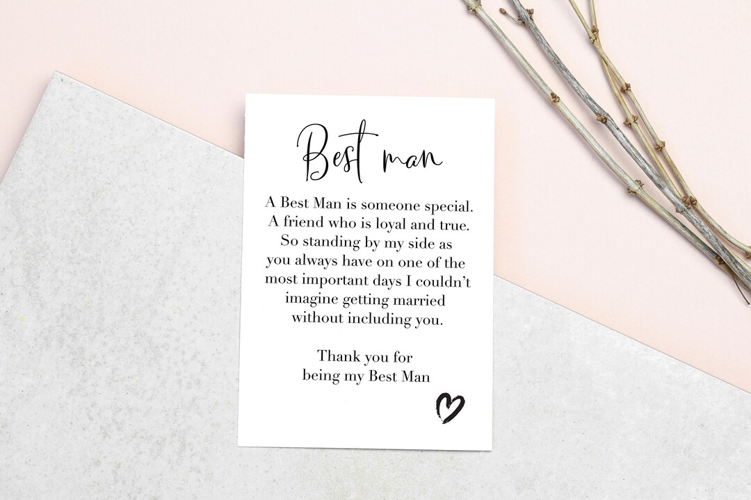Best Man Thank You Poem Gift Digital Download Print, Best Man Gift