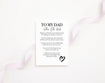 Father of the bride poem gift, father of the bride poem print, bride to dad gift, to dad on wedding day, thank you dad, download only