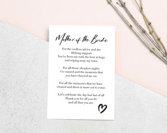 Mother of the bride poem gift, mother of the bride poem, bride to mum gift, for mum on wedding day, wedding favours, download only