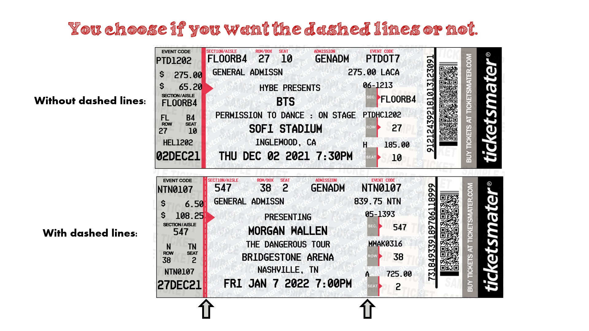 Ticketmaster Ticket digital Customized Etsy
