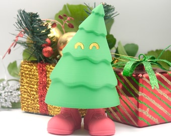 Smiling Christmas Tree - Cute Mini Xmas Tree Sculpture - 3D Printed