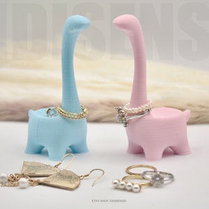 Brachiosaurus Ring Holder - Cute Dinosaur Ring Display Stand - Custom Colors - 3D Printed