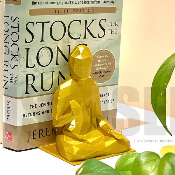 Gautama Buddha Bookend - Low Poly Style Buddha  Bookends - Customizable Colors - 3D Printed