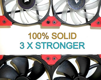 120mm 140mm Fan Connector Joiner Bracket GPU Veddha Mining Rig Fan Clips - 100% Solid - 3X Stronger