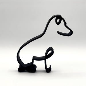 Minimalist Dog Sculpture - 6~10 Inches Height Options - Custom Colors - 3D Printed