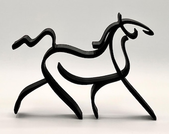 Minimalist Horse Sculpture - 6~8 Inches Height Options - Custom Colors- 3D Printed