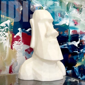 Moai Sculpture - Low Poly Style - Glasses Display Stand - Sunglasses Holder - 6~12 Inches Height Options - Custom Colors - 3D Printed