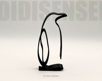 Minimalist Penguin Sculpture - 6~11 Inches Height Options - Custom Colors - 3D Printed