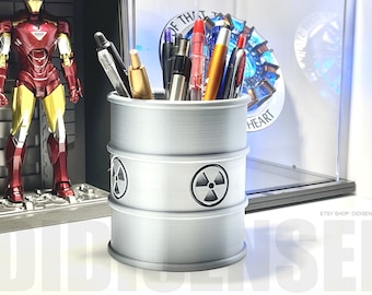 Radioactive Barrel Pencil Holder Cup - Tool Organizer - Toothbrush Holder Cup - Makeup Brush Holder Cup - 3D Printed