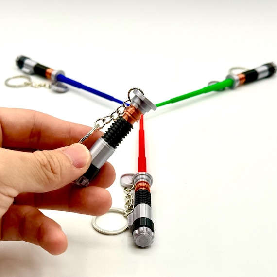 Retractable Mini Lightsword Keychain - Collapsible Lightsword Keyring - 3D Printed