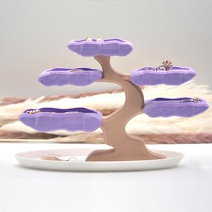 Bonsai Jewelry Organizer - Minimalist Earrings/Rings Holder with Dish - Custom Colors - 3D Printed
