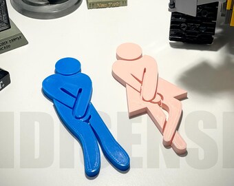 Funny Restroom Sign - Toilet Sign - Bathroom Sign - 6~11 Inches Option - Custom Colors - 3D Printed