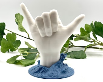 Shaka Hand Desk/Shelf Decor - Shaka Sign - Real Hand Size - Custom Colors - Paintable - 3D Printed