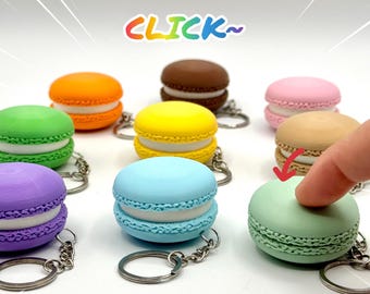 Macaron Clicker Keychain/Bag Charm - 3D Printed Fidget Toy