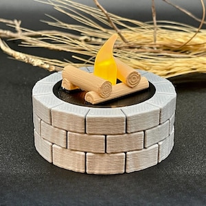 Mini Fire Pit - Led Tealight Candle with Holder - 3D Printed