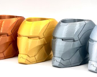 Porta lápices con forma de casco - Organizador de herramientas - Portacepillos de dientes - Portabrochas de maquillaje - Impresión 3D