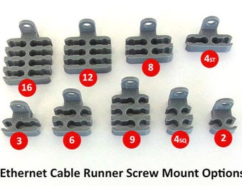 Ethernet Cable Runner / Network Cable Organizer / cat5 bundler / cat6 bundler / Cat Cable Runner / Wire Runner/ Screw Mount Type