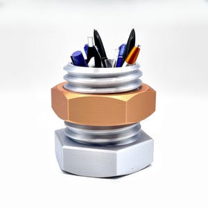 Große Schraube und Mutter - Stifthalter Becher - Werkzeug Organizer - Zahnbürste Halter Becher - Make-up Pinsel Halter Becher - 3D gedruckt