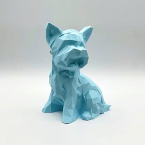Yorkie Sculpture - Low Poly Style - Sitting Yorkshire Terrier - 6~12 Inches Options - 3D Printed