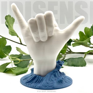 Shaka Hand Desk/Shelf Decor - Shaka Sign - Real Hand Size - Custom Colors - Paintable - 3D Printed