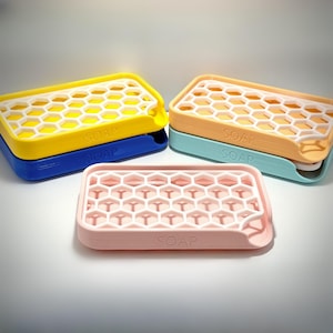Hive Pattern Soap Dish - Sponge Holder - Custom Colors - 3D Printed