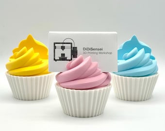 Cupcake Business Card Holder - Loyalty Punch Card Stand - 3D Printed