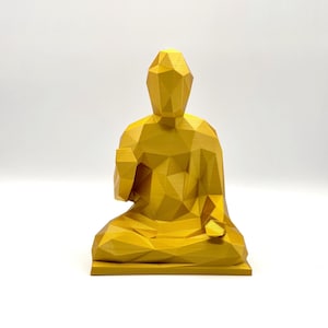 Gautama Buddha Sculpture - Low Poly Style - 6~12 Inches Height Options - Custom Colors - 3D Printed