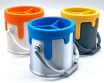 Paint Bucket Pencil Holder Cup - Tool Organizer - Toothbrush Holder Cup - Makeup Brush Holder Cup - 3D Printed