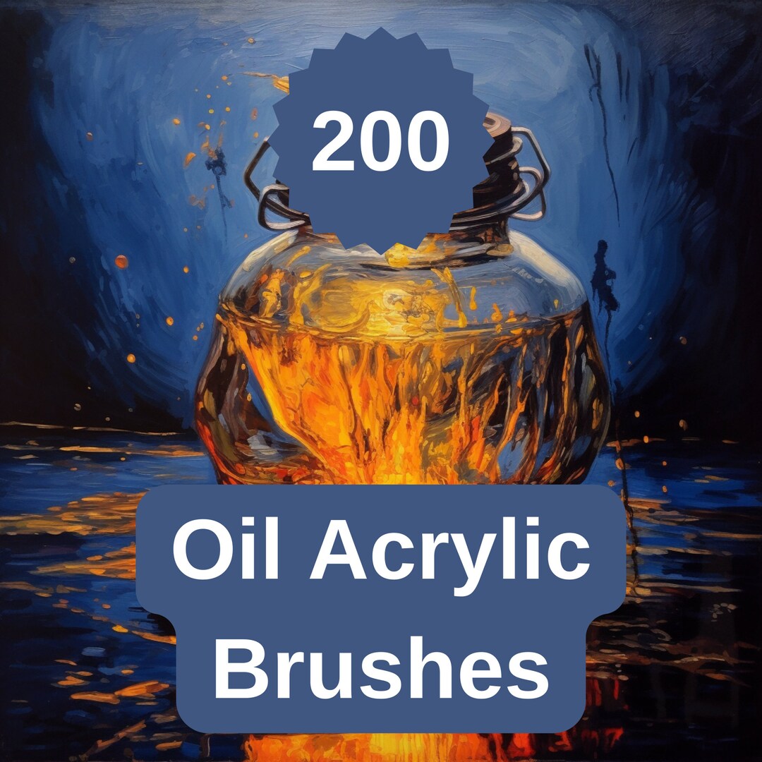 200 Procreate Oil Acrylic Brushes, Procreate Oil Brushes, Procreate