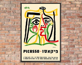 Vintage Picasso Tel Aviv Museum Poster: Jacqueline in Straw Hat (1972)