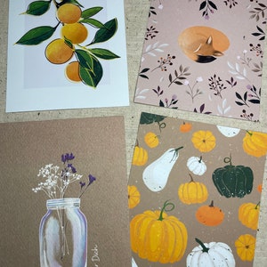Postkarte / Grußkarte / 4er-Set / modern / minimalistisch / A6