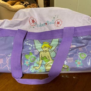 Very rare, vintage Disney Fairies series, Tinker Bell duffle bag, good condition.