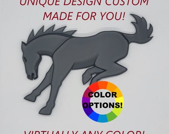 Wild Bucking Horse 3D Emblem | Appaloosa | Mustang | Zebra | Arabian | Clydesdale | Bronco | Westphalia | Pony | Mule