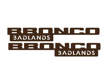 Emblemas cursivos de acero inoxidable cortados con láser personalizados / Clásicos / Estilo Script / Bronco / Juego de 2 para guardabarros / Insignias / Calcomanías
